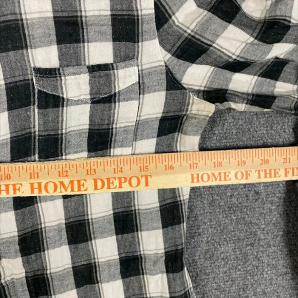 Volcom Button Up Top Women's Small Long Sleeve Checkers 100% Cotton S - Picture 5 of 11